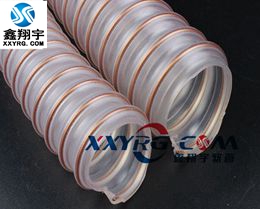 KS0905進口耐磨 工業 聚（jù）氨（ān）脂（zhī）pu透明鋼絲吸塵通風軟管 印刷機 掃地車用